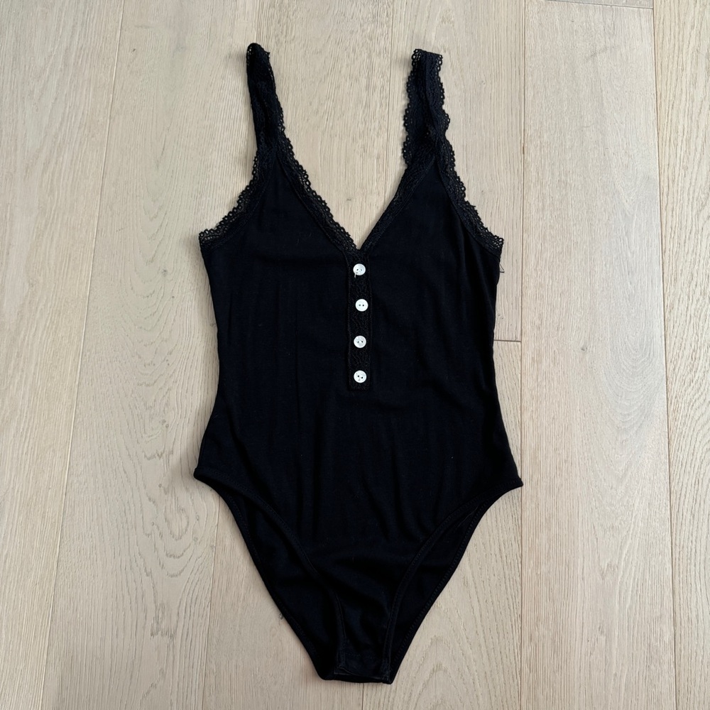 Princess Polly black bodysuit with lace straps